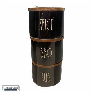 Rae Dunn SPICE BBQ RUB 3 Piece Set Spice Jar